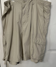 Club Room Men&#39;s Size 42 Light Beige Cotton Flat Front Cargo Shorts - £12.48 GBP