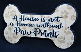 Paw Prints -*US MADE*- Die-Cut Embossed Metal Sign - Dog Pet Home Wall Décor - £11.81 GBP