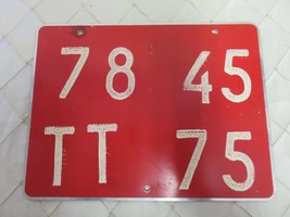 License Plate 7845TT75 France Temporary Tourist 1960s Painted Stencil Le... - $22.61