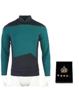 Star Trek TNG Cosplay Costume Blue Shirt Starfleet Science Uniform + Bad... - £41.07 GBP+
