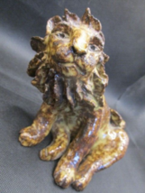 Pottery sitting Lion hand made artisan work 5 1/2&quot; tall - £44.21 GBP