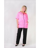 Hair Salon Stylist Groomer Nylon Hot Pink Jacket Smock PERSONALIZED Size... - £29.10 GBP