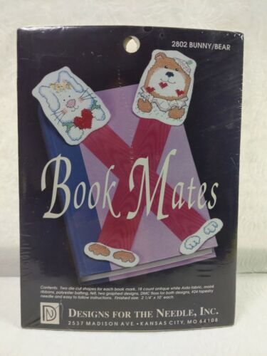 1991 Designs for the Needle-BUNNY/BEAR Cross Stitch Kit 2802 / Book Mates  - $9.90
