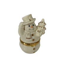 Lenox Treasures Snowman Surprise Trinket Box w/ Snowflake Charm - £10.90 GBP