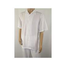 Mens INSERCH 2pc Walking Leisure Suit Shirt Pants Set Short Sleeves 9356 White image 6