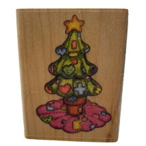 Christmas Patchwork Tree with Skirt Rubber Stamp Hampton Art Stamps H945 New - £6.25 GBP