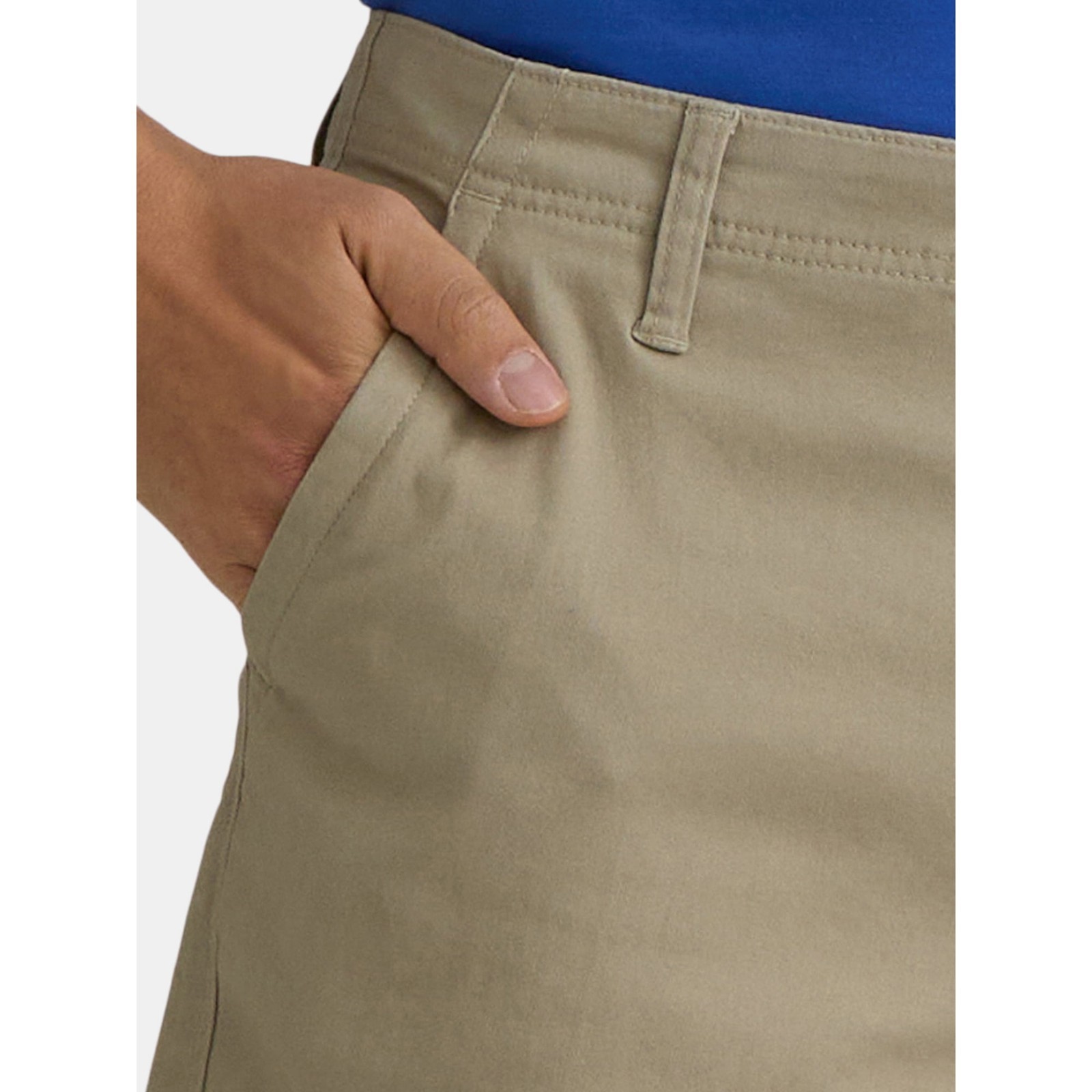 George Men's Stretch Twill Flat Front Shorts, 9" Inseam, Beige Size 40 Item image 4