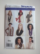 Simplicity Sewing Pattern 1790 Scarves Andrea Schewe Accessories Size OS Uncut - £6.81 GBP