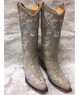 Corral A3521 Ladies Western White Floral Embroidery & Crystals Boots~Snip Toe