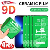 4Pcs 9D Soft Ceramic Film for iPhone 11 12 13 14 Pro Max 6 7 8 14 Plus Screen Pr - £5.77 GBP