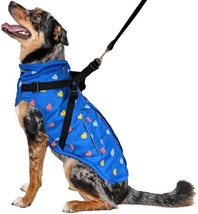 Fashion Pet Puffy Heart Harness Coat Blue Medium - $1,620.79 MXN