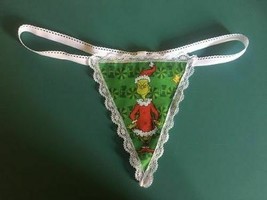 New Womens Green SANTA GRINCH Who Stole Christmas Gstring Thong Panties Underwea - £15.17 GBP