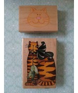 Cat Wood Mounted Rubber Stamps Wood Mounted Alma Lynn Stampabilities Tab... - £7.12 GBP