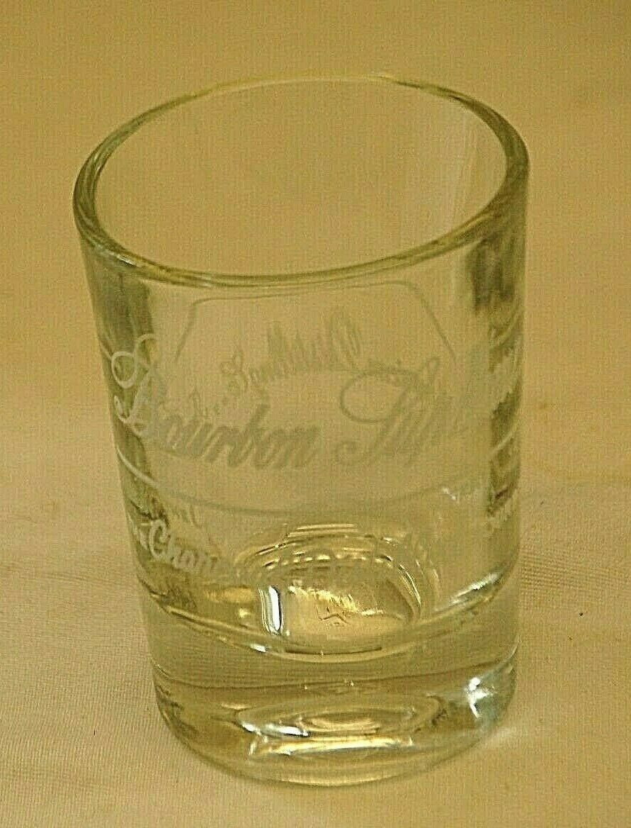 Bourbon Supreme Whiskey Shot Glass Hazel Atlas Bar Barware - £13.23 GBP