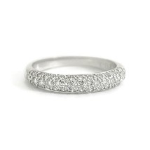Authenticity Guarantee 
Vintage Pave Diamond Wedding Band Ring 18K White... - $595.00