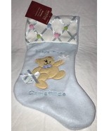 NEW BLUE STOCKING FOR BABY&#39;S FIRST CHRISTMAS 14.5” Long Holiday Living - £12.05 GBP