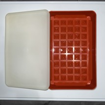 Vintage 1970s Tupperware Paprika Red Bacon Deli Meat Hot Dog Food Keeper... - $12.22