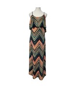 Maurices Chevron Maxi Dress Size M Orange Blue Sleeveless Beach Resortwe... - $454.56 MXN