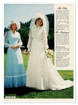 Montgomery Wards Wedding Gown 70s Bridal Fashion Vintage 1977 Print Magazine Ad - £7.75 GBP