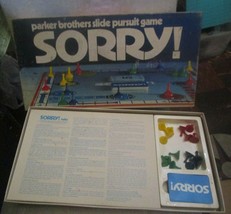 Vintage 1972 Early Edition Board Game SORRY! Parker Brothers Bros - £9.54 GBP