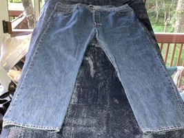Levi&#39;s 501 Jeans Men&#39;s 46x30 Blue Denim Button Fly Straight Fit - £15.56 GBP