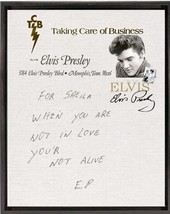 2 Elvis Presley Rare vintage 8X10 Canvas letter in a Custom frame. - €651,08 EUR
