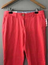 Crown &amp; Ivy Pants Womens Size 6 Flat Front Coral Belks NWT $58 - £16.69 GBP