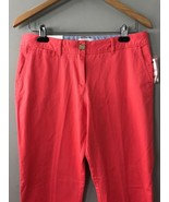 Crown &amp; Ivy Pants Womens Size 6 Flat Front Coral Belks NWT $58 - £16.58 GBP