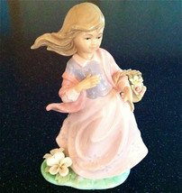 Annie Rowe &quot;Springtime&quot; Girl Figurine Leonardo Collect&#39;n Nib Like Lladro England - £55.55 GBP