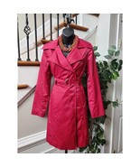 Mossimo Womens Pink Polyester Notch Collar Long Sleeve Belted Coat Jacke... - $37.62