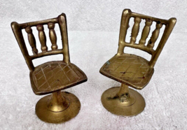 Pair Vintage Solid Brass Dollhouse Barstools 2 3/8 X 1 3/8 - £9.53 GBP