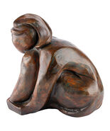 Seated Woman by Donna Malpiede 1998 Bronze-Colored Sculpture 11 1/2&quot; x 7... - $19,256.60 MXN
