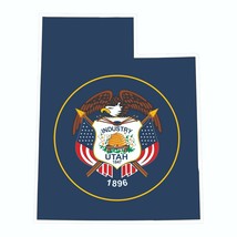 Utah State Map Outline with Flag Sticker, Decal, Vacation Sticker - £2.82 GBP+