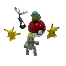 Pokemon Mini Figures Lot Of 5 &amp; Pokeball Nintendo Figurines Pickachu Toys - £7.61 GBP