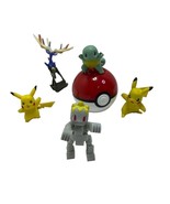 Pokemon Mini Figures Lot Of 5 &amp; Pokeball Nintendo Figurines Pickachu Toys - £7.58 GBP