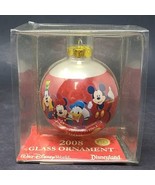 2008 Glass Ball Ornament Disney Disneyland Goofy Donald Mickey Minnie Ch... - £26.15 GBP