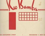 Rio Bamba Menu Alexander Street Rochester New York 1950&#39;s - £45.04 GBP