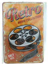 Retro Movie Collection 12&quot;x 8&quot; Rustic, Weathered, Vintage Look Metal Sign. - £2.37 GBP