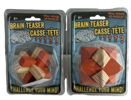 Brain Teaser 3D Real Wood Puzzles - £3.14 GBP