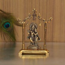 Statue Gold Plated Radha Krishna Idol Indian Ornament Office Home Decor ... - £38.85 GBP