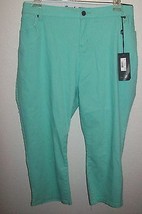 Beverly Hills Polo Club Green White Stripe Pants J EAN S Size 24 Nwt - £27.68 GBP