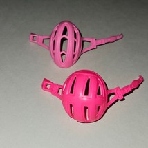 2 VTG Barbie Mattel Pink Safety Helmets Biking Skating Lot Hot Skatin 1998 1990s - £9.25 GBP