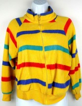 Women&#39;s Casual Pullover Yellow Rainbow Stripped Zipper Jacket w/ Pockets... - £11.79 GBP