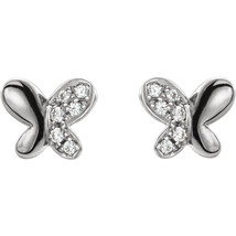 Youth .04 CTW Diamond Butterfly Earrings - £168.04 GBP+