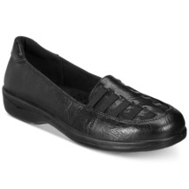 Easy Street Women Slip On Loafers Genesis Size US 7W Black Burnish Faux Leather - £24.06 GBP