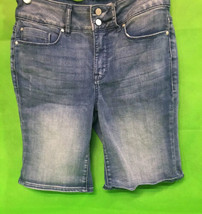 Women’s Seven7 Distressed Denim Bermuda Shorts Blue size 6 - £11.95 GBP