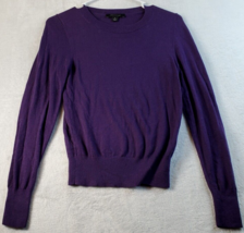 Ann Taylor Sweater Womens Size XS Purple Knit Viscose Long Sleeve Round ... - £10.69 GBP