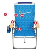 Tommy Bahama Beach Chair Navy Blue Hi-Boy Folding Reclining Foam Headrest - $166.47 CAD