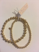 Mia Fiore 18kt Gold Plated Bronze Beaded Double Bracelet Made Italy - £46.57 GBP
