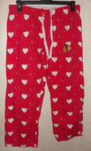 Excellent Womens Nhl Blackhawks Red W/ Hearts Pajama / Lounge Pants Size L - £18.60 GBP